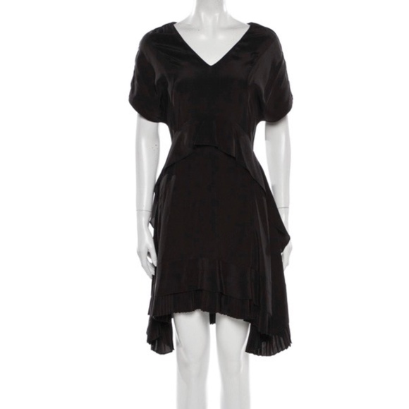 Balenciaga Silk A-Line Black Dress - Sz 38/US 8 - Picture 1 of 16